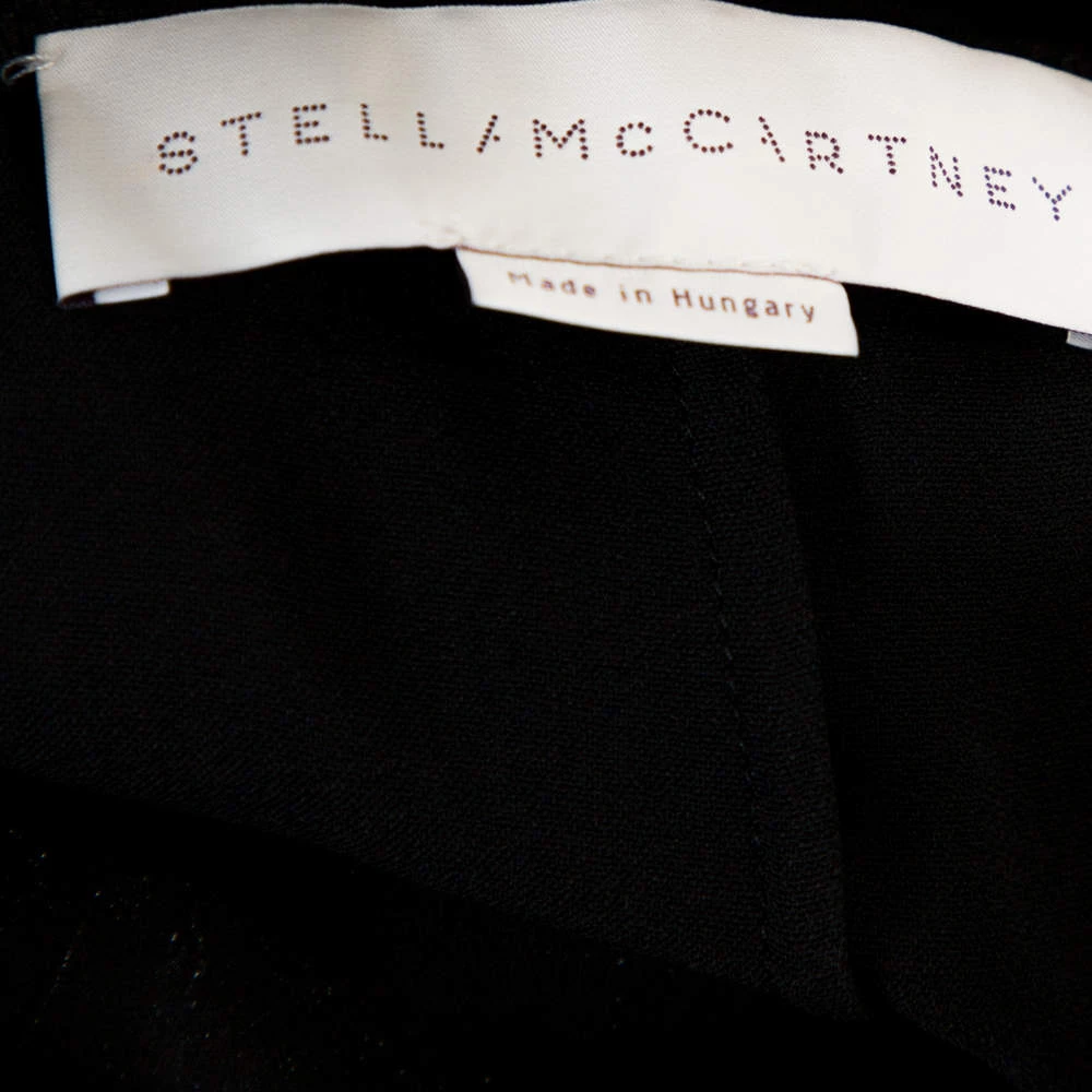 Stella McCartney Black Lurex Floral Silk Jacquard Christine Pants S For Women 7 Stella McCartney Black Lurex Floral Silk Jacquard Christine Pants S For Women - Image 5