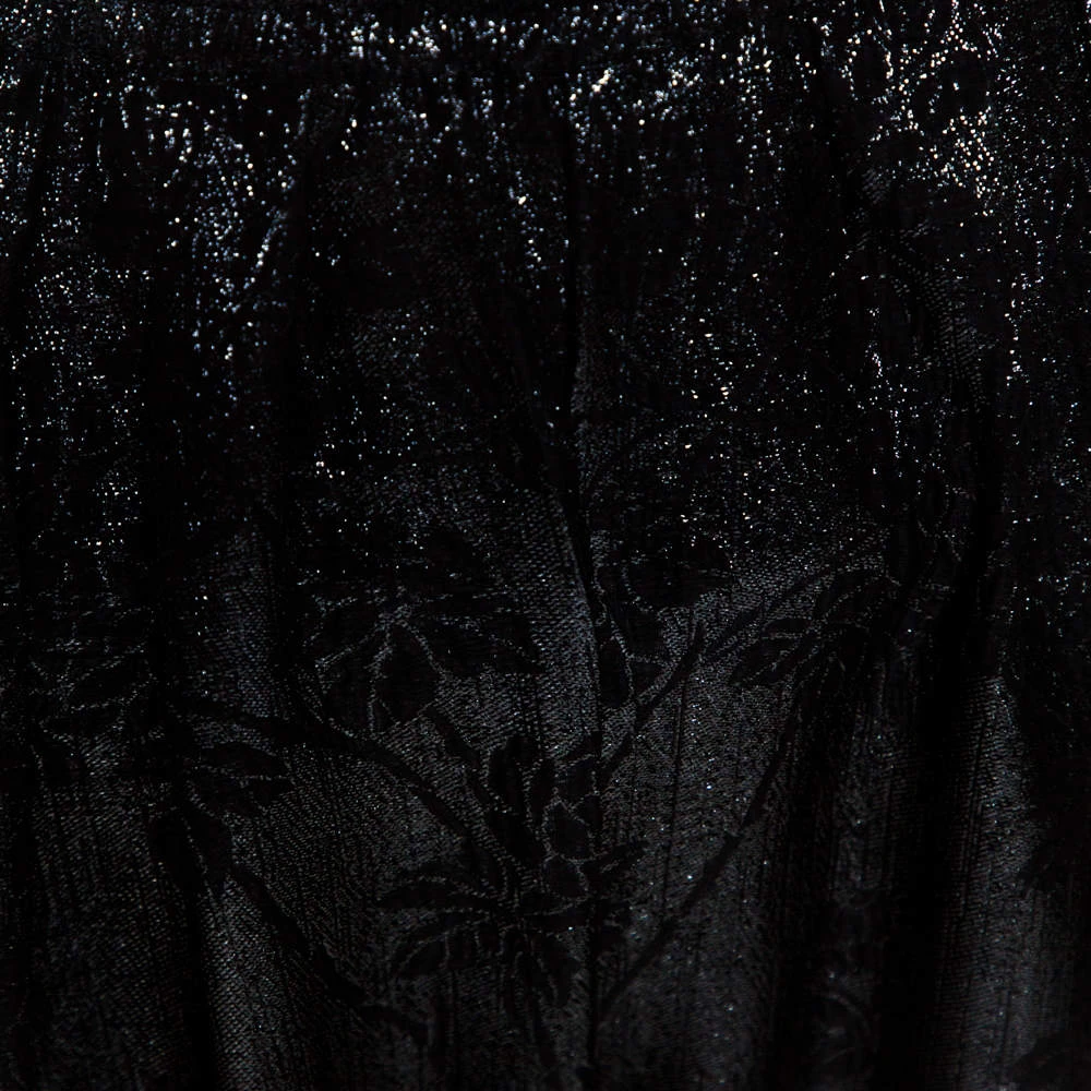 Stella McCartney Black Lurex Floral Silk Jacquard Christine Pants S For Women 6 Stella McCartney Black Lurex Floral Silk Jacquard Christine Pants S For Women - Image 4