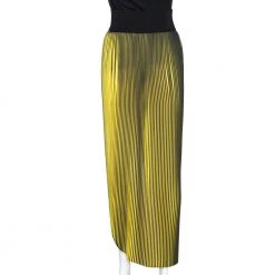Stella McCartney Yellow Plisse Georgette Jeanne Asymmetric Skirt S For Women -Stella McCartney Sales luxury women stella mccartney used clothes p278583 003