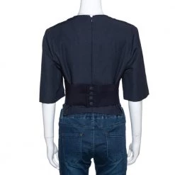 Stella McCartney Navy Blue Linen Blend Corset Top M For Women -Stella McCartney Sales luxury women stella mccartney used clothes p280777 002