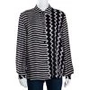 Stella McCartney Monochrome Silk Multiprint Long Sleeve Shirt M For Women 2 Stella McCartney Monochrome Silk Multiprint Long Sleeve Shirt M For Women -Stella McCartney Sales luxury women stella mccartney used clothes p280808 005