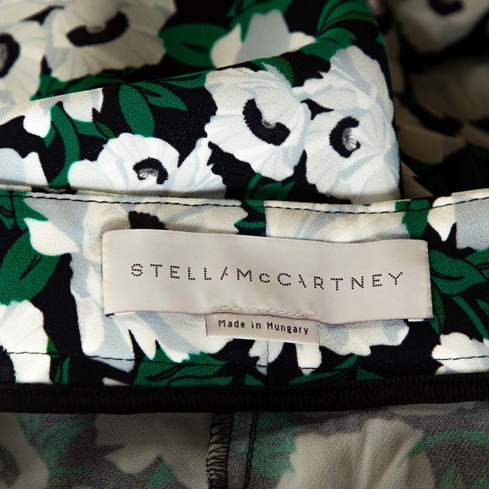 Stella McCartney Green Floral Printed High Waist Wide Leg Maude Trousers M For Women 7 Stella McCartney Green Floral Printed High Waist Wide Leg Maude Trousers M For Women - Image 5