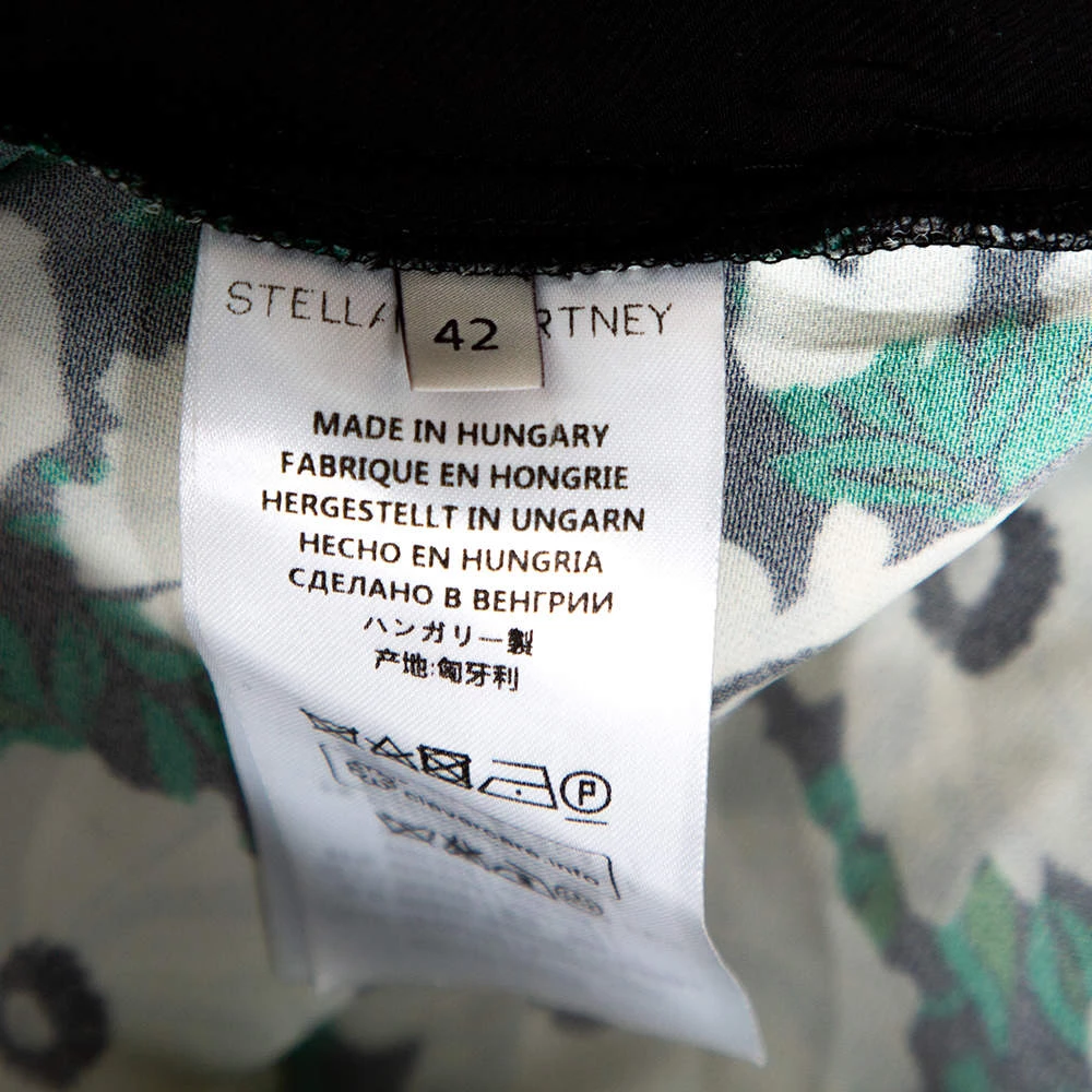 Stella McCartney Green Floral Printed High Waist Wide Leg Maude Trousers M For Women 8 Stella McCartney Green Floral Printed High Waist Wide Leg Maude Trousers M For Women - Image 6