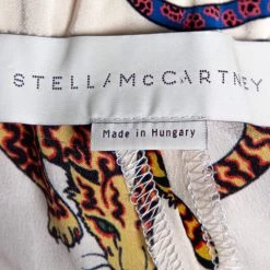 Stella McCartney Cream Wild Cat Printed Silk Elasticized Waist Christine Pants M For Women -Stella McCartney Sales luxury women stella mccartney used clothes p287026 007