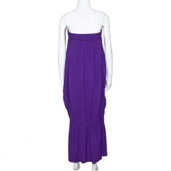 Stella McCartney Purple Crepe Draped Strapless Dress M For Women -Stella McCartney Sales luxury women stella mccartney used clothes p294868 001