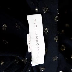 Stella McCartney Navy Blue Lurex Patterned Chiffon Sheer Dress M For Women -Stella McCartney Sales luxury women stella mccartney used clothes p301371 004