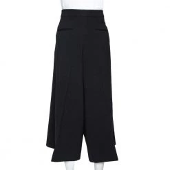 Stella McCartney Black Stretch Wool Wide Leg Cropped Pants L For Women -Stella McCartney Sales luxury women stella mccartney used clothes p301376 003