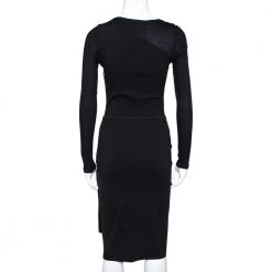 Stella McCartney Black Knit Pleat Front Sheath Dress S For Women -Stella McCartney Sales luxury women stella mccartney used clothes p308298 003