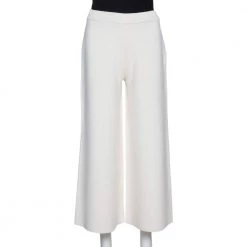Stella McCartney Ivory Wool Blend Wide Leg Culottes S For Women
