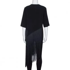 Stella McCartney Black Stretch Crepe Edith Fringed Top S For Women -Stella McCartney Sales luxury women stella mccartney used clothes p322680 001