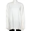 Stella McCartney White Crepe Zip Detail Long Sleeve Blouse L For Women -Stella McCartney Sales luxury women stella mccartney used clothes p329534 001
