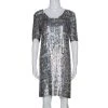 Stella McCartney Metallic Sequin Embellished Short Sleeve Shift Dress M For Women -Stella McCartney Sales luxury women stella mccartney used clothes p330120 002