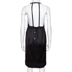 Stella McCartney Black Satin Embellished Halter Neck Dress S For Women -Stella McCartney Sales luxury women stella mccartney used clothes p333742 002