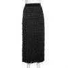 Stella McCartney Black Silk Annika Tiered Fringed Skirt M For Women