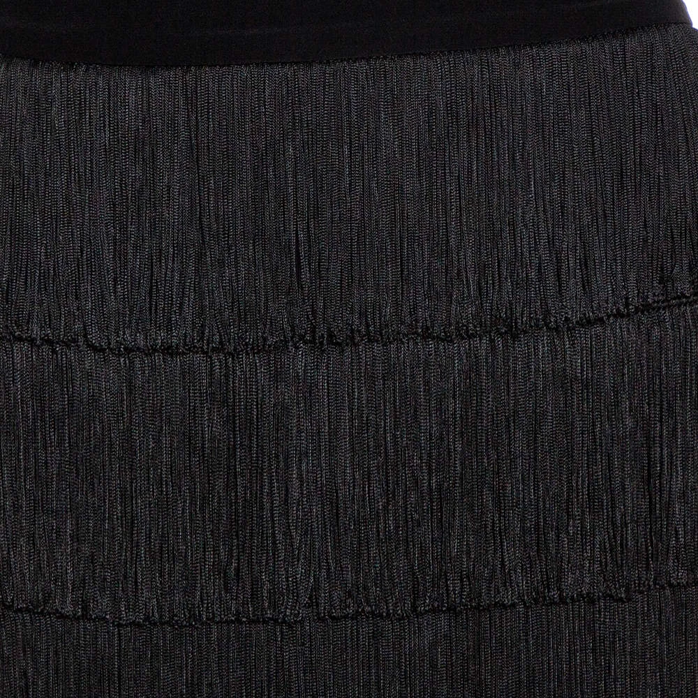 Stella McCartney Black Silk Annika Tiered Fringed Skirt M For Women 6 Stella McCartney Black Silk Annika Tiered Fringed Skirt M For Women - Image 4