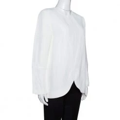 Stella McCartney Ivory Textured Jacquard Long Sleeve Blouse M For Women -Stella McCartney Sales luxury women stella mccartney used clothes p334178 002