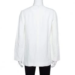 Stella McCartney Ivory Textured Jacquard Long Sleeve Blouse M For Women -Stella McCartney Sales luxury women stella mccartney used clothes p334178 003