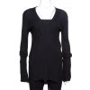 Stella McCartney Black Ribbed Knit Fitted Sweater M For Women