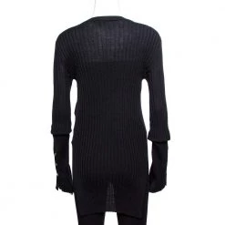 Stella McCartney Black Ribbed Knit Fitted Sweater M For Women -Stella McCartney Sales luxury women stella mccartney used clothes p336218 008
