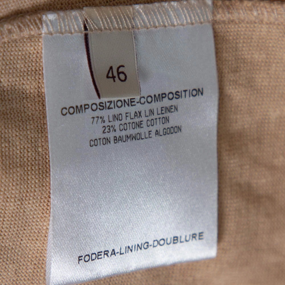 Stella McCartney Beige Linen & Cotton Zip Front Tank Top L For Women 8 Stella McCartney Beige Linen & Cotton Zip Front Tank Top L For Women - Image 6