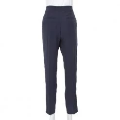 Stella McCartney Navy Blue Crepe Side Slit Detail Trousers S For Women -Stella McCartney Sales luxury women stella mccartney used clothes p341078 002