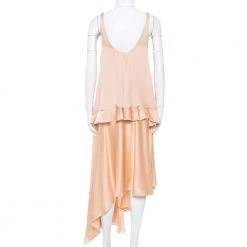 Stella McCartney Champagne Pink Silk Tiered Yenna Asymmetric Dress S For Women -Stella McCartney Sales luxury women stella mccartney used clothes p341101 006