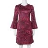 Stella McCartney Burgundy Floral Jacquard Wool Long Sleeve Dress M For Women -Stella McCartney Sales luxury women stella mccartney used clothes p347454 007