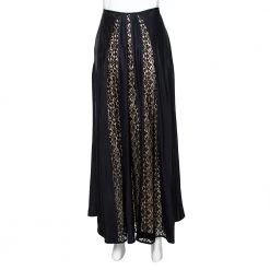 Stella McCartney Black Silk Lace Paneled Maxi Skirt S For Women -Stella McCartney Sales luxury women stella mccartney used clothes p348314 005