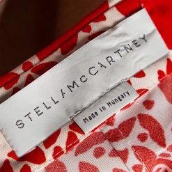 Stella McCartney Orange Hearts Print Silk & Linen Paneled Blouse L For Women -Stella McCartney Sales luxury women stella mccartney used clothes p348329 006