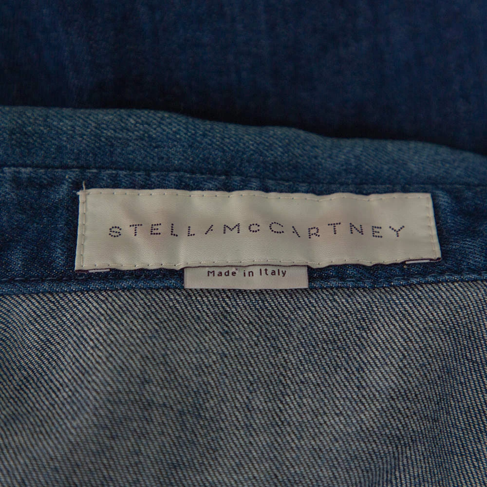Stella McCartney Blue Denim Tiger Embroidered Shirt S For Women 7 Stella McCartney Blue Denim Tiger Embroidered Shirt S For Women - Image 5
