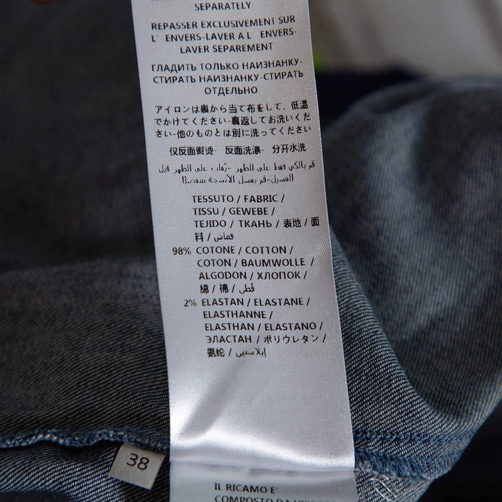 Stella McCartney Blue Denim Tiger Embroidered Shirt S For Women 9 Stella McCartney Blue Denim Tiger Embroidered Shirt S For Women - Image 7