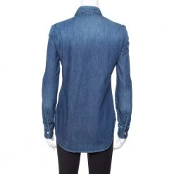 Stella McCartney Blue Denim Tiger Embroidered Shirt S For Women 11 Stella McCartney Blue Denim Tiger Embroidered Shirt S For Women -Stella McCartney Sales luxury women stella mccartney used clothes p349634 007