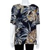 Stella McCartney Navy Stretch Crepe Cat Print Blouse L For Women -Stella McCartney Sales luxury women stella mccartney used clothes p359982 003