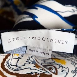 Stella McCartney Navy Stretch Crepe Cat Print Blouse L For Women -Stella McCartney Sales luxury women stella mccartney used clothes p359982 006