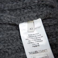 Stella McCartney Grey Cable Knit Turtleneck Asymmetric Maxi Sweater M For Women -Stella McCartney Sales luxury women stella mccartney used clothes p366807 005