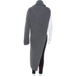 Stella McCartney Grey Cable Knit Turtleneck Asymmetric Maxi Sweater M For Women -Stella McCartney Sales luxury women stella mccartney used clothes p366807 007