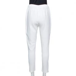 Stella McCartney White Jersey Zipper Detail Tamara Pants S For Women -Stella McCartney Sales luxury women stella mccartney used clothes p374126 005