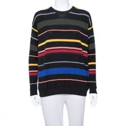 Stella McCartney Black Striped Wool Oversized Sweater S For Women