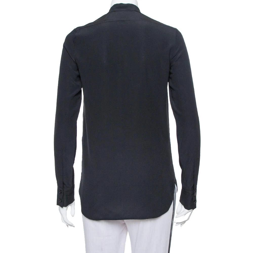 Stella McCartney Black Swan Embroidered Silk Shirt S For Women 5 Stella McCartney Black Swan Embroidered Silk Shirt S For Women - Image 3