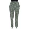 Stella McCartney Green & White Printed Silk Elastic Waist Trousers S For Women 1 Stella McCartney Green & White Printed Silk Elastic Waist Trousers S For Women -Stella McCartney Sales luxury women stella mccartney used clothes p388529 007