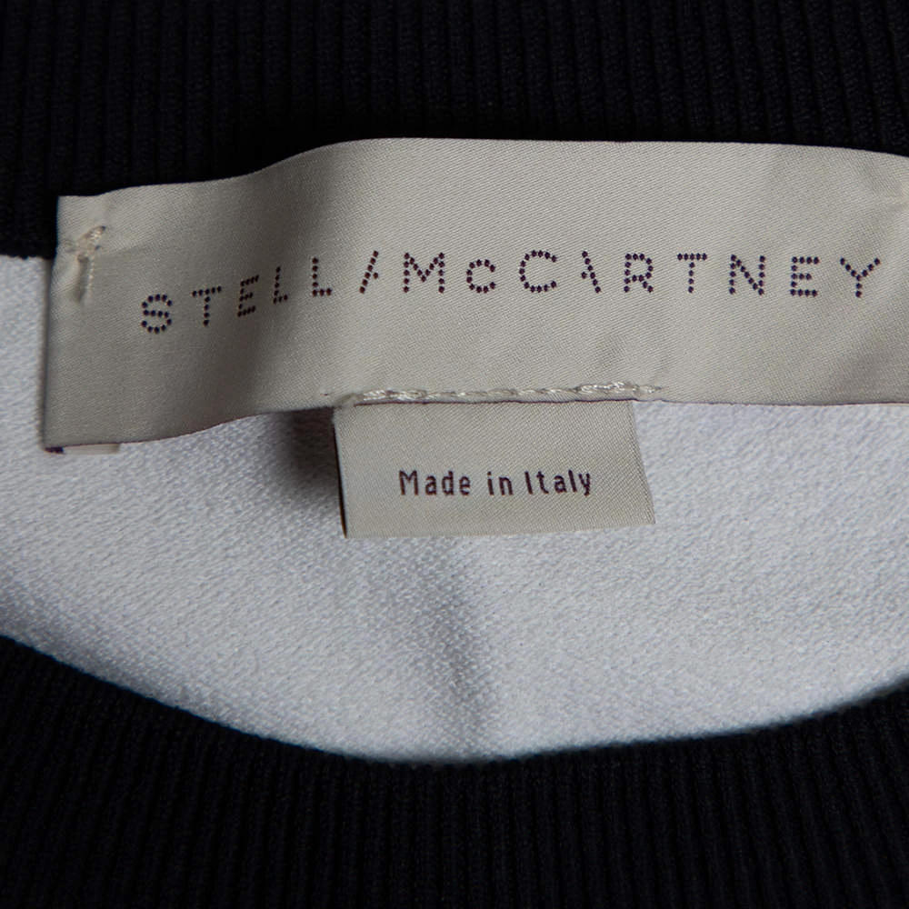 Stella McCartney Navy Blue & White Striped Knit Structured Midi Dress M For Women 7 Stella McCartney Navy Blue & White Striped Knit Structured Midi Dress M For Women - Image 5