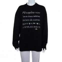 Stella McCartney The Beatles Black Cotton All Together Now Embroidered Sweatshirt M For Women