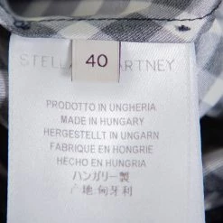 Stella McCartney Navy Blue Check Patterned Silk Oversized Top S For Women 14 Stella McCartney Navy Blue Check Patterned Silk Oversized Top S For Women -Stella McCartney Sales luxury women stella mccartney used clothes p389557 005