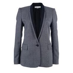 Stella McCartney Grey Twill Shawl Lapel Blazer M For Women