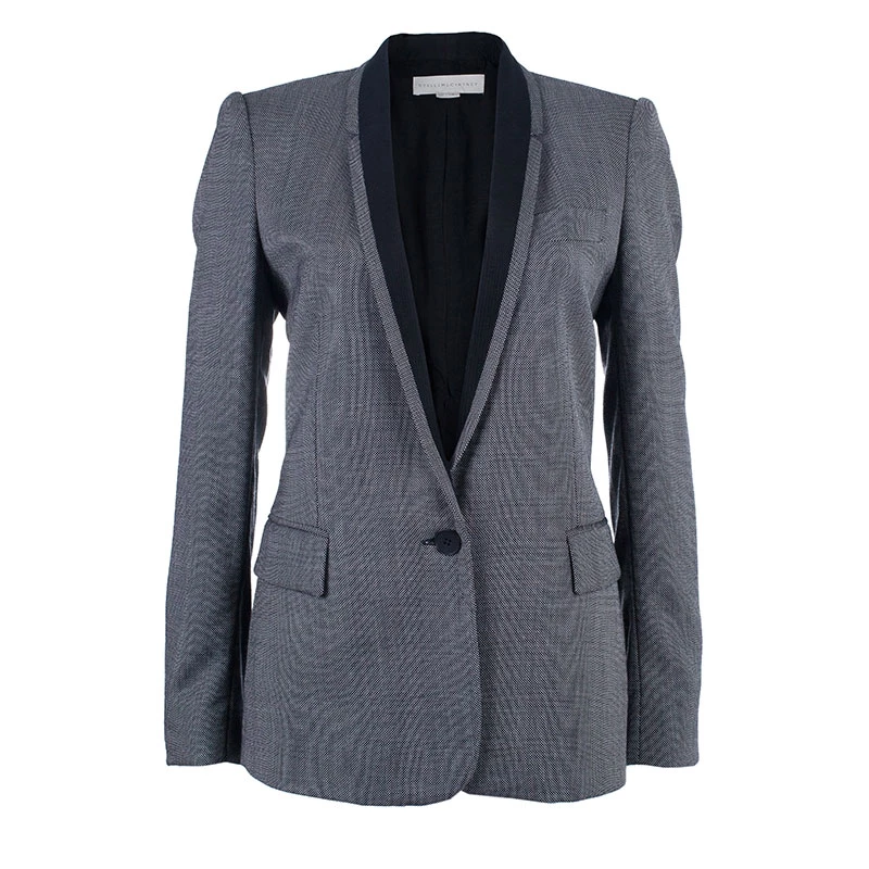Stella McCartney Grey Twill Shawl Lapel Blazer M For Women 3 Stella McCartney Grey Twill Shawl Lapel Blazer M For Women