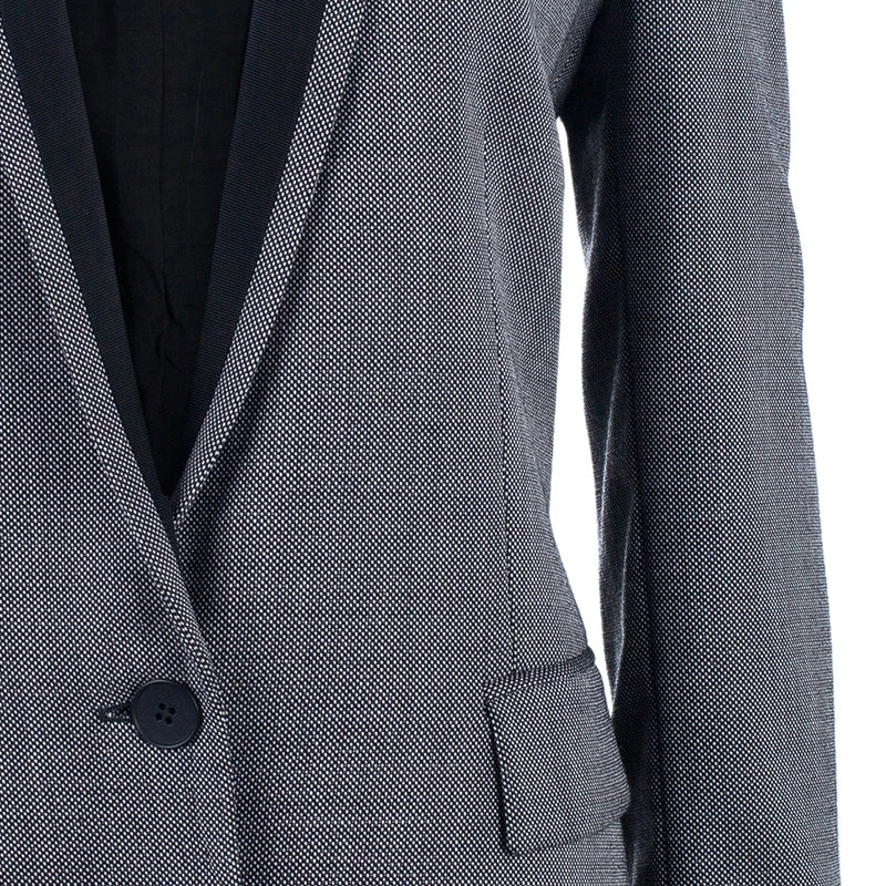 Stella McCartney Grey Twill Shawl Lapel Blazer M For Women 8 Stella McCartney Grey Twill Shawl Lapel Blazer M For Women - Image 6