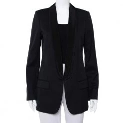 Stella McCartney Midnight Blue Wool Contrast Trim Detail Mathilda Blazer L For Women