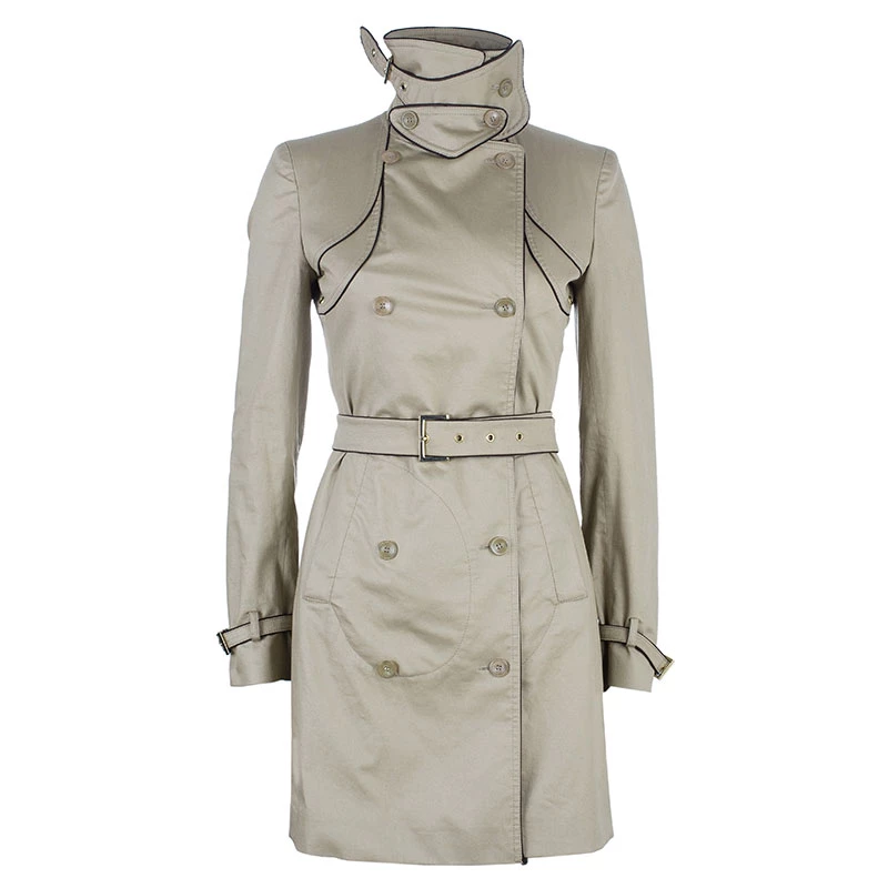 Stella McCartney Beige Belted Overcoat S For Women 3 Stella McCartney Beige Belted Overcoat S For Women