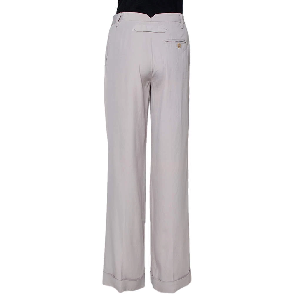 Stella McCartney Ecru Silk Blend Wide Leg Trousers M For Women 5 Stella McCartney Ecru Silk Blend Wide Leg Trousers M For Women - Image 3
