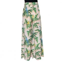 Stella McCartney Pastel Pink Printed Silk Palazzo Trousers S For Women -Stella McCartney Sales luxury women stella mccartney used clothes p421634 004